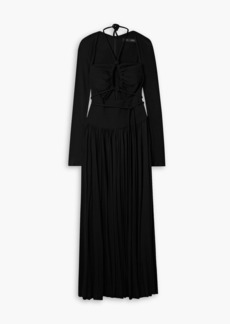 Proenza Schouler - Cutout plissé-jersey halterneck maxi dress - Black - US 0