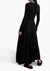 Proenza Schouler - Cutout plissé-jersey halterneck maxi dress - Black - US 0