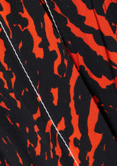 Proenza Schouler - Cutout printed crepe de chine midi wrap dress - Red - US 0