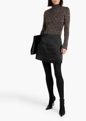 Proenza Schouler - Cutout sequined crochet-knit turtleneck sweater - Brown - S