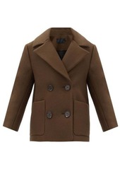 Proenza Schouler - Double-breasted Twill Pea Coat - Womens - Brown