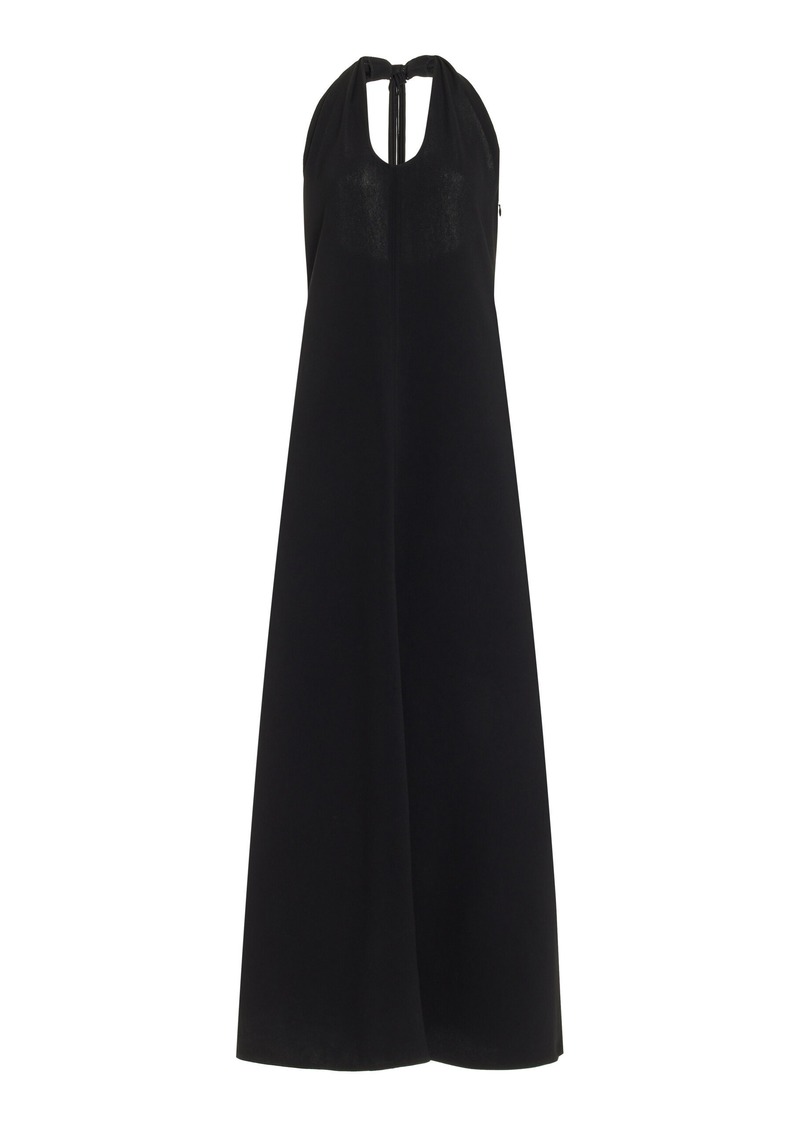 Proenza Schouler - Ember Matte-Crepe Maxi Halter Dress - Black - US 10 - Moda Operandi