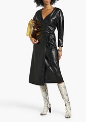 Proenza Schouler - Faux leather midi wrap dress - Black - US 2