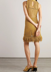 Proenza Schouler - Fringed metallic crocheted dress - Metallic - M