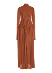 Proenza Schouler - Gathered Crepe Jersey Maxi Dress - Brown - US 12 - Moda Operandi