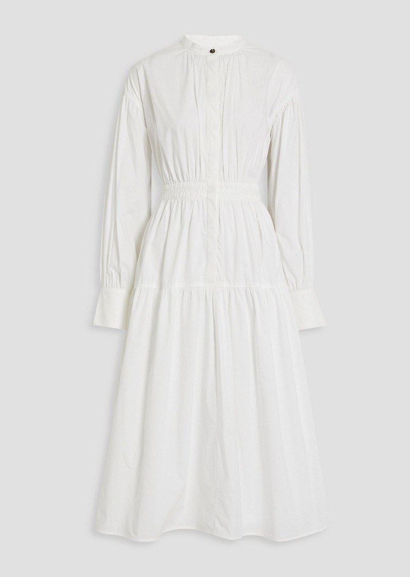 Proenza Schouler - Gathered cutout cotton-poplin midi dress - White - US 4