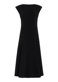 Proenza Schouler - Georgia Cap-Sleeve Crepe Midi Dress - Black - US 12 - Moda Operandi