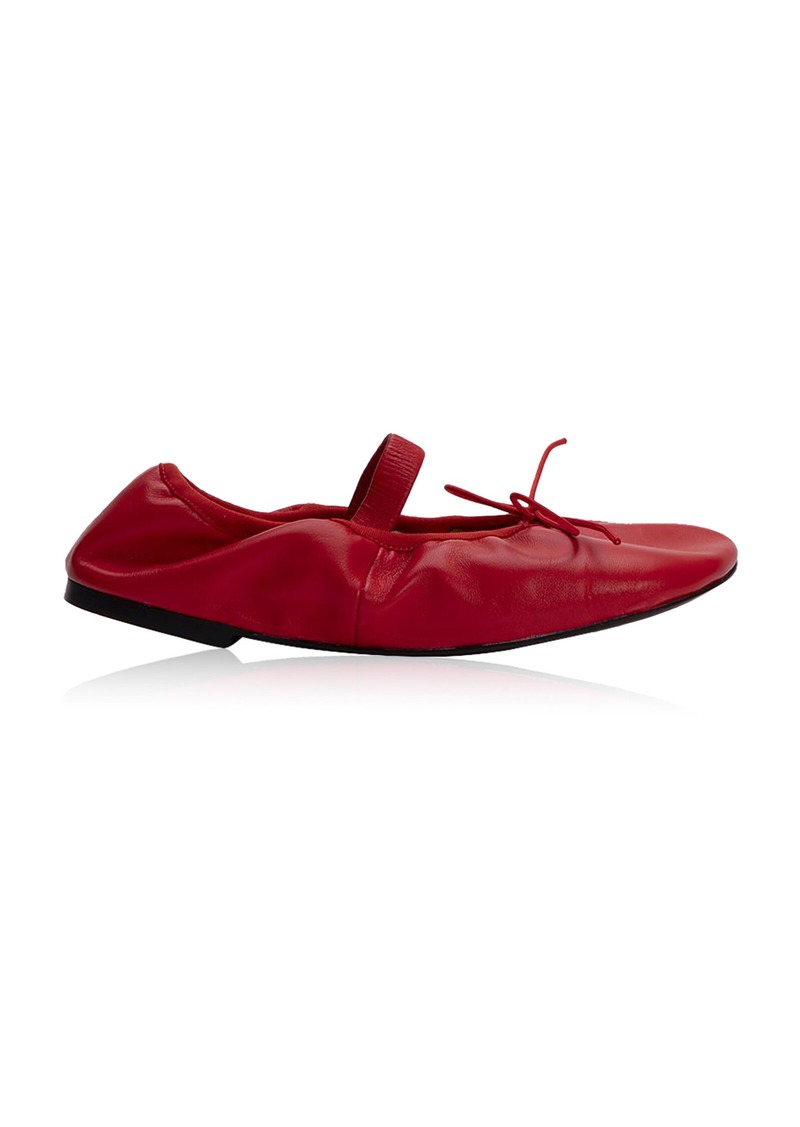 Proenza Schouler - Glove Mary Jane Leather Flats - Red - IT 38.5 - Moda Operandi