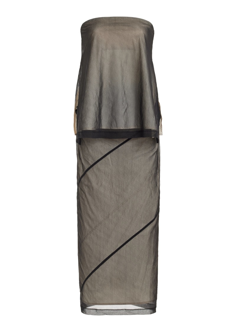 Proenza Schouler - Gwen Strapless Mesh Midi Dress - Light Grey - US 0 - Moda Operandi