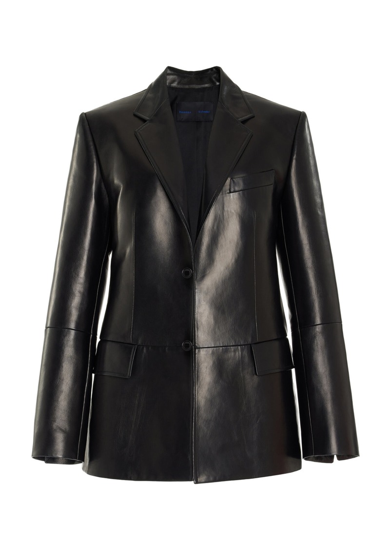 Proenza Schouler - Hayes Tailored Leather Jacket  - Black - US 6 - Moda Operandi