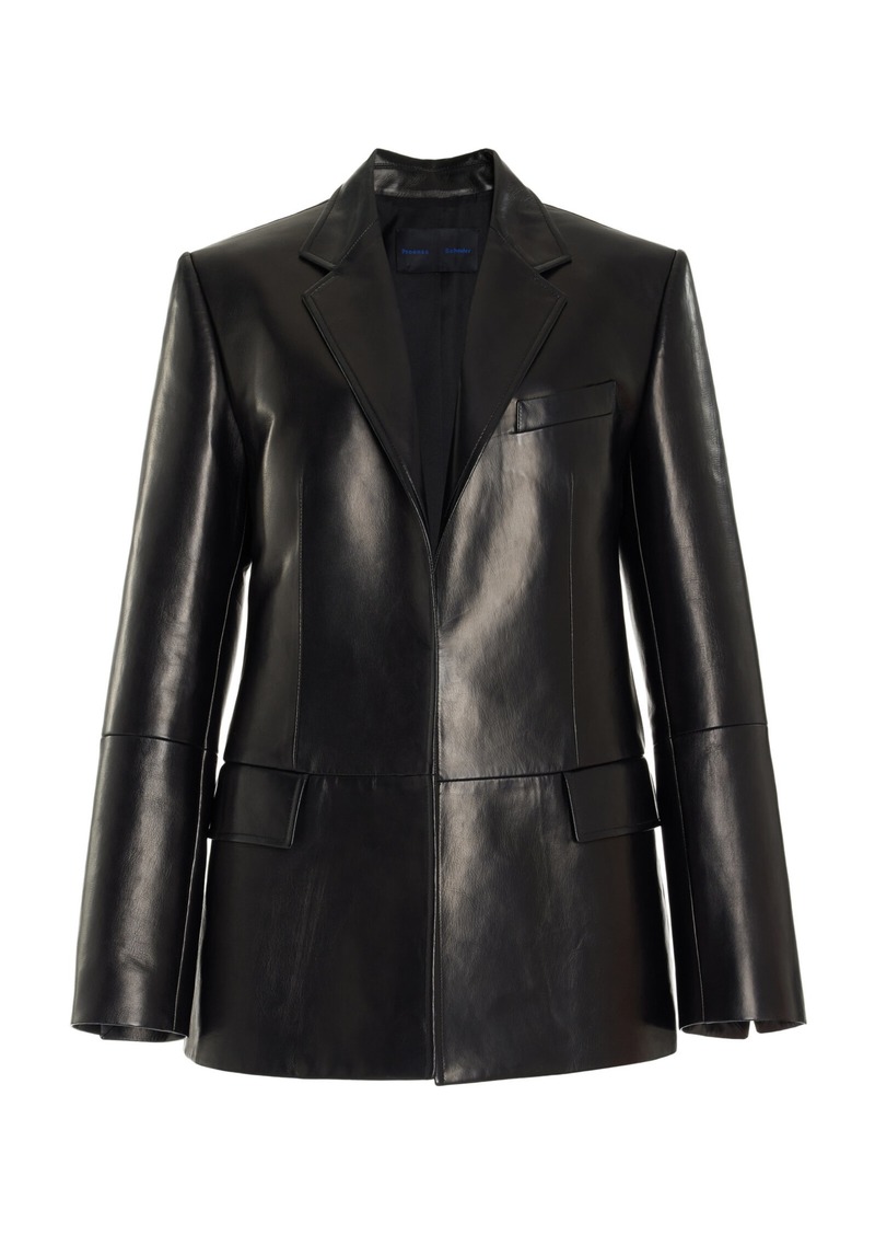 Proenza Schouler - Hayes Tailored Leather Jacket - Black - US 6 - Moda Operandi