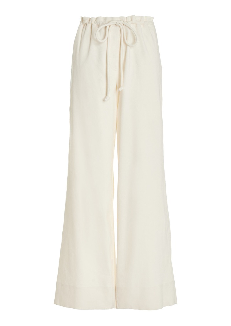 Proenza Schouler - Jade Eco-Linen Wide-Leg Pants - White - S - Moda Operandi