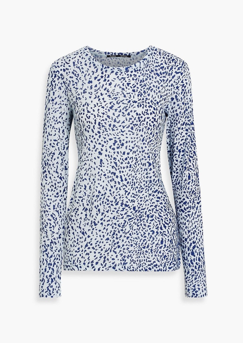 Proenza Schouler - Leopard-print cotton-jersey top - Blue - XL