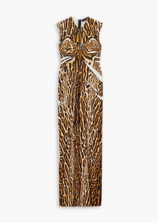 Proenza Schouler - Leopard-print stretch-crepe maxi dress - Brown - US 0