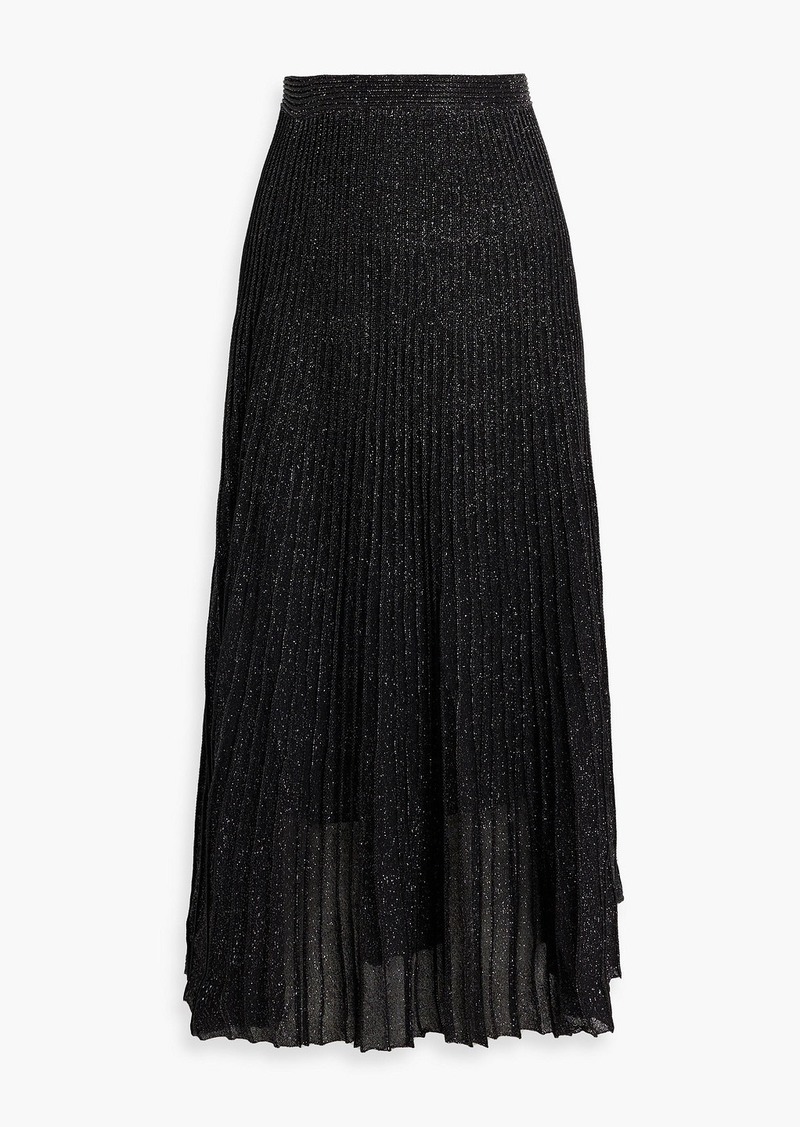 Proenza Schouler - Metallic ribbed-knit midi skirt - Black - M