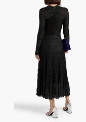 Proenza Schouler - Metallic ribbed-knit midi skirt - Black - M