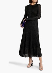 Proenza Schouler - Metallic ribbed-knit midi skirt - Black - M