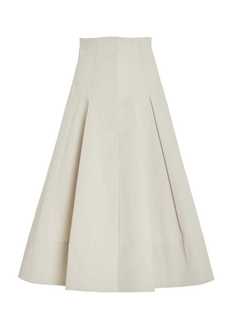 Proenza Schouler - Moore Pleated Stretch-Cotton Twill Midi Skirt - Off-White - US 2 - Moda Operandi