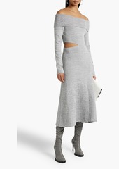 Proenza Schouler - Off-the-shoulder cutout stretch-knit midi dress - Gray - L