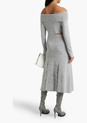 Proenza Schouler - Off-the-shoulder cutout stretch-knit midi dress - Gray - L