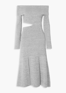 Proenza Schouler - Off-the-shoulder cutout stretch-knit midi dress - Gray - L