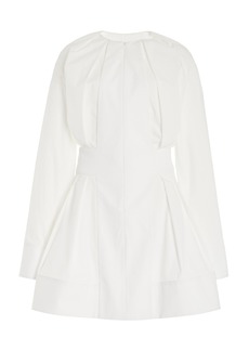 Proenza Schouler - Pleated Eco-Cotton Poplin Mini Dress - White - US 4 - Moda Operandi
