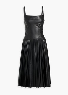 Proenza Schouler - Pleated faux leather midi dress - Black - US 0