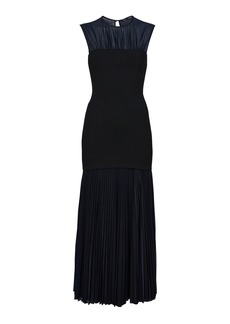 Proenza Schouler - Pleated Knit Jersey Midi Dress - Navy - US 4 - Moda Operandi