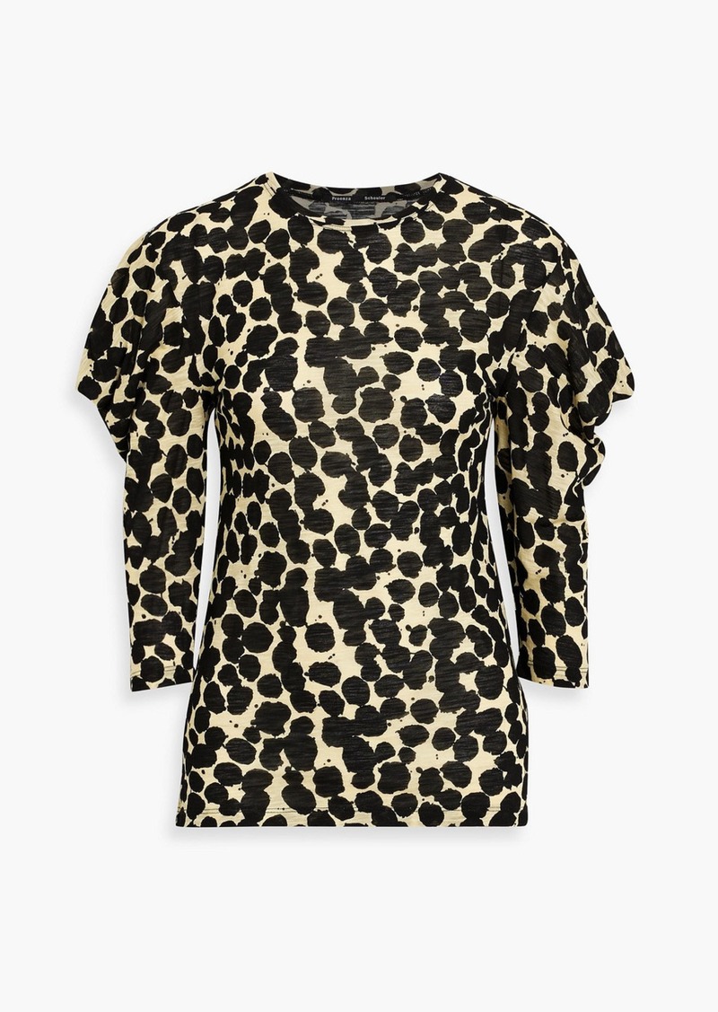 Proenza Schouler - Printed slub cotton-jersey top - Black - M