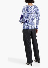 Proenza Schouler - Printed slub cotton-jersey top - Blue - XS