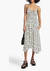 Proenza Schouler - Ruched floral-print cotton-poplin midi dress - White - US 8