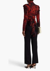 Proenza Schouler - Ruched printed crepe de chine top - Red - US 4