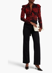 Proenza Schouler - Ruched printed crepe de chine top - Red - US 4