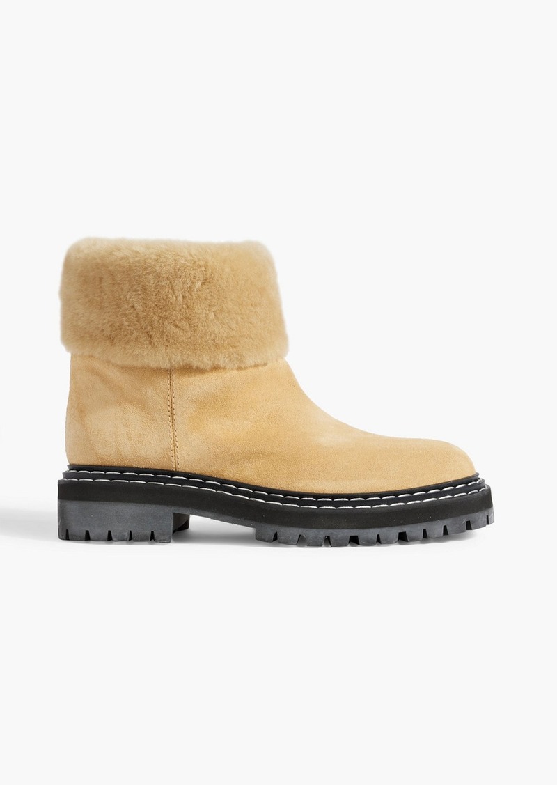 Proenza Schouler - Shearling-lined suede ankle boots - Neutral - EU 35