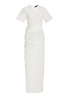 Proenza Schouler - Sidney Ruched Jersey Maxi T-Shirt Dress - Off-White - US 2 - Moda Operandi