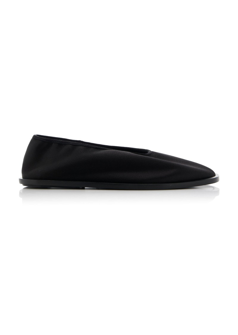 Proenza Schouler - Square Satin Slipper Flats - Black - IT 37 - Moda Operandi