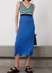 Proenza Schouler - Striped ribbed-knit midi dress - Blue - M