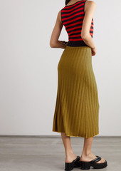 Proenza Schouler - Striped ribbed-knit midi dress - Red - XL