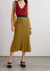 Proenza Schouler - Striped ribbed-knit midi dress - Red - XL