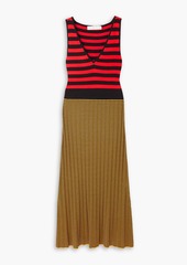 Proenza Schouler - Striped ribbed-knit midi dress - Red - XL