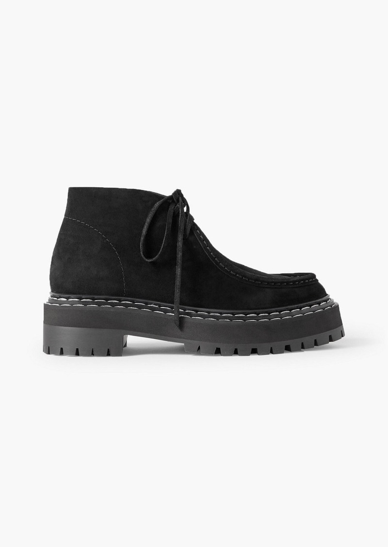 Proenza Schouler - Suede platform ankle boots - Black - EU 35