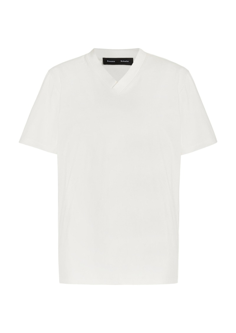 Proenza Schouler - Talia Organic Cotton T-Shirt  - White - L - Moda Operandi