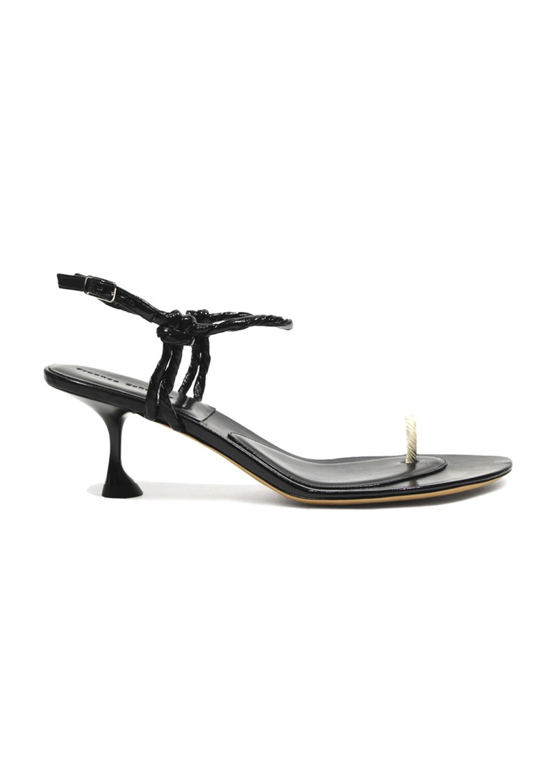 Proenza Schouler - Tee Toe Ring Leather Sandals - Black - IT 38 - Moda Operandi