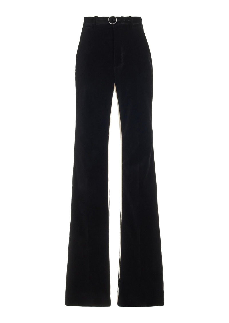 Proenza Schouler - Velvet Suiting Pants - Black/white - US 6 - Moda Operandi