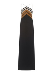 Proenza Schouler - Women's Crochet-Trimmed Silk-Blend Maxi Dress - Black - Moda Operandi