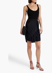 Proenza Schouler - Wrap-effect draped jersey mini skirt - Black - US 4