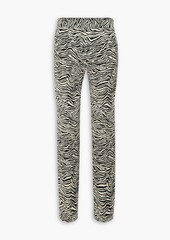 Proenza Schouler - Zebra-jacquard stretch cotton-blend slim-leg pants - White - US 2