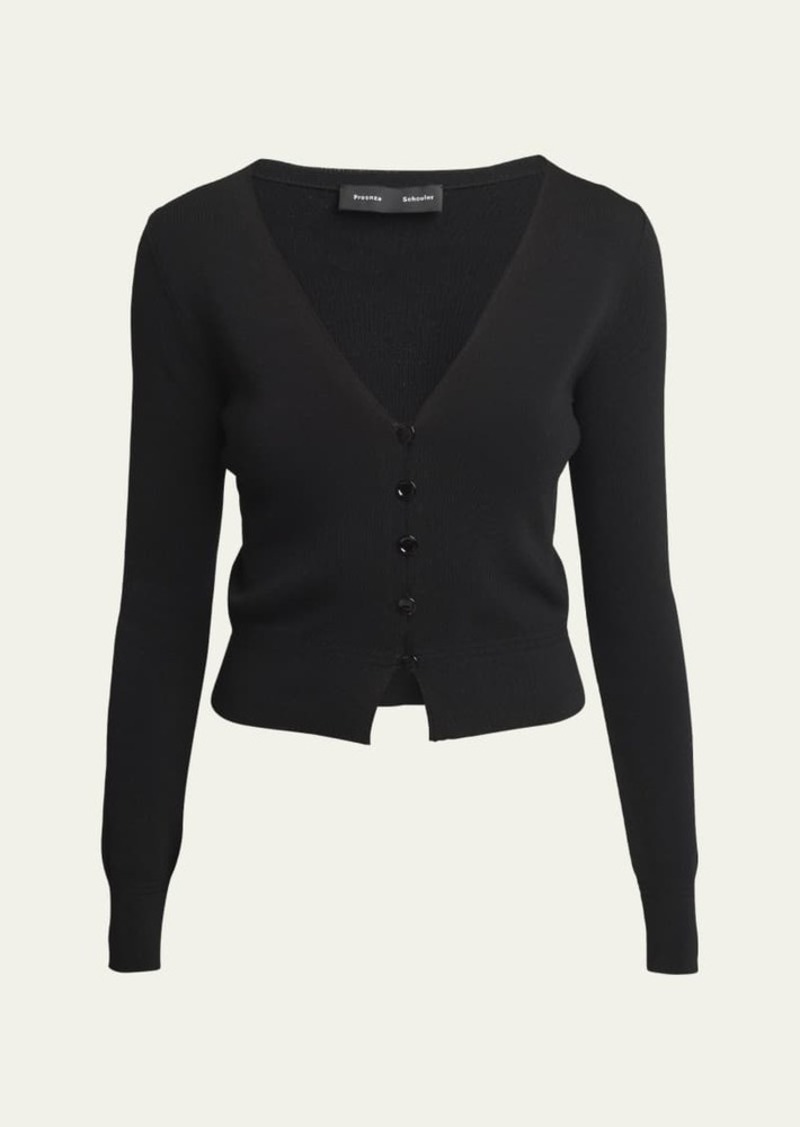 Proenza Schouler Addie V-Neck Silk Viscose Cardigan