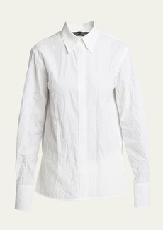 Proenza Schouler Allen Button Down Crinkled Cotton Shirt