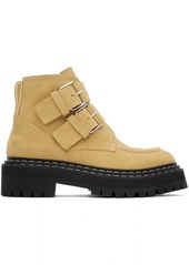 Proenza Schouler Beige Lug Sole Buckle Boots